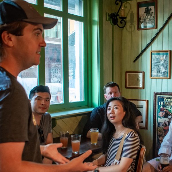 a group of people sitting at a table