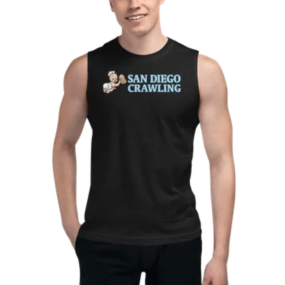 a person standing posing for the camera