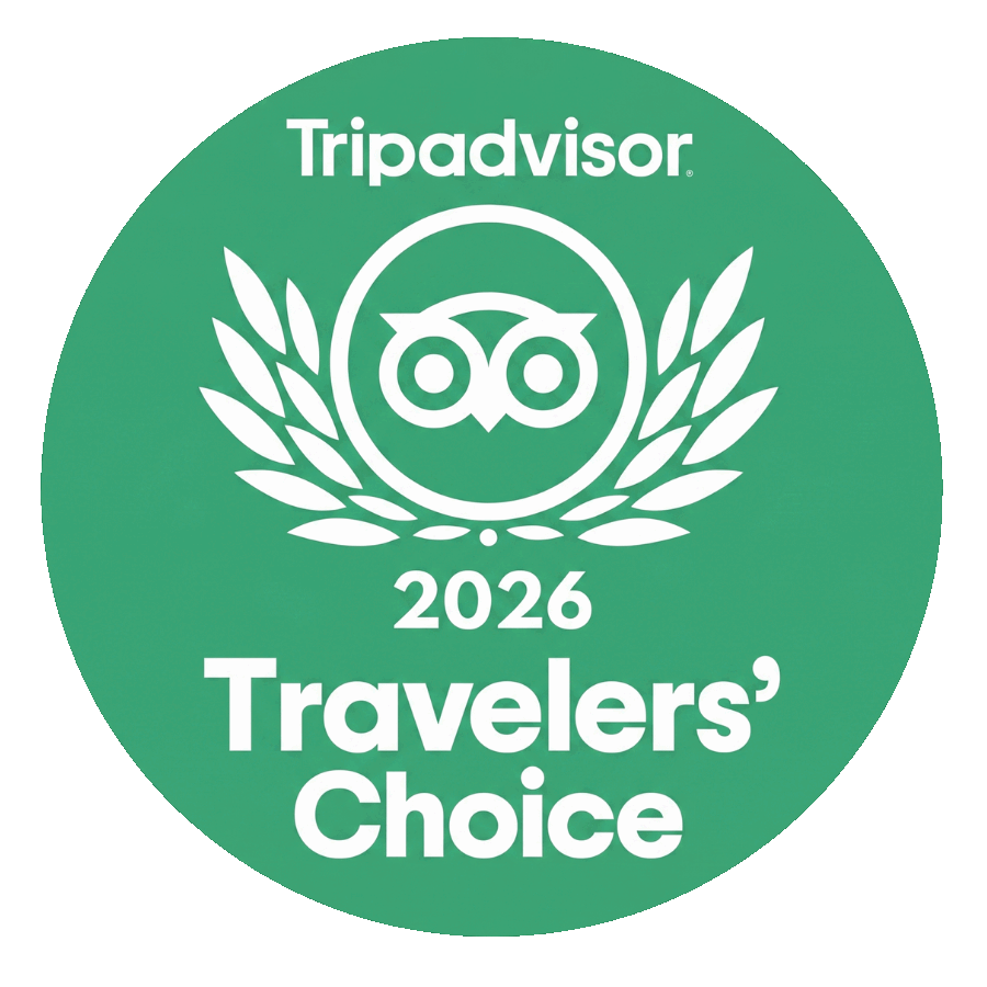 Tripadvisor 2026 Travelers' Choice logo in a green circle.